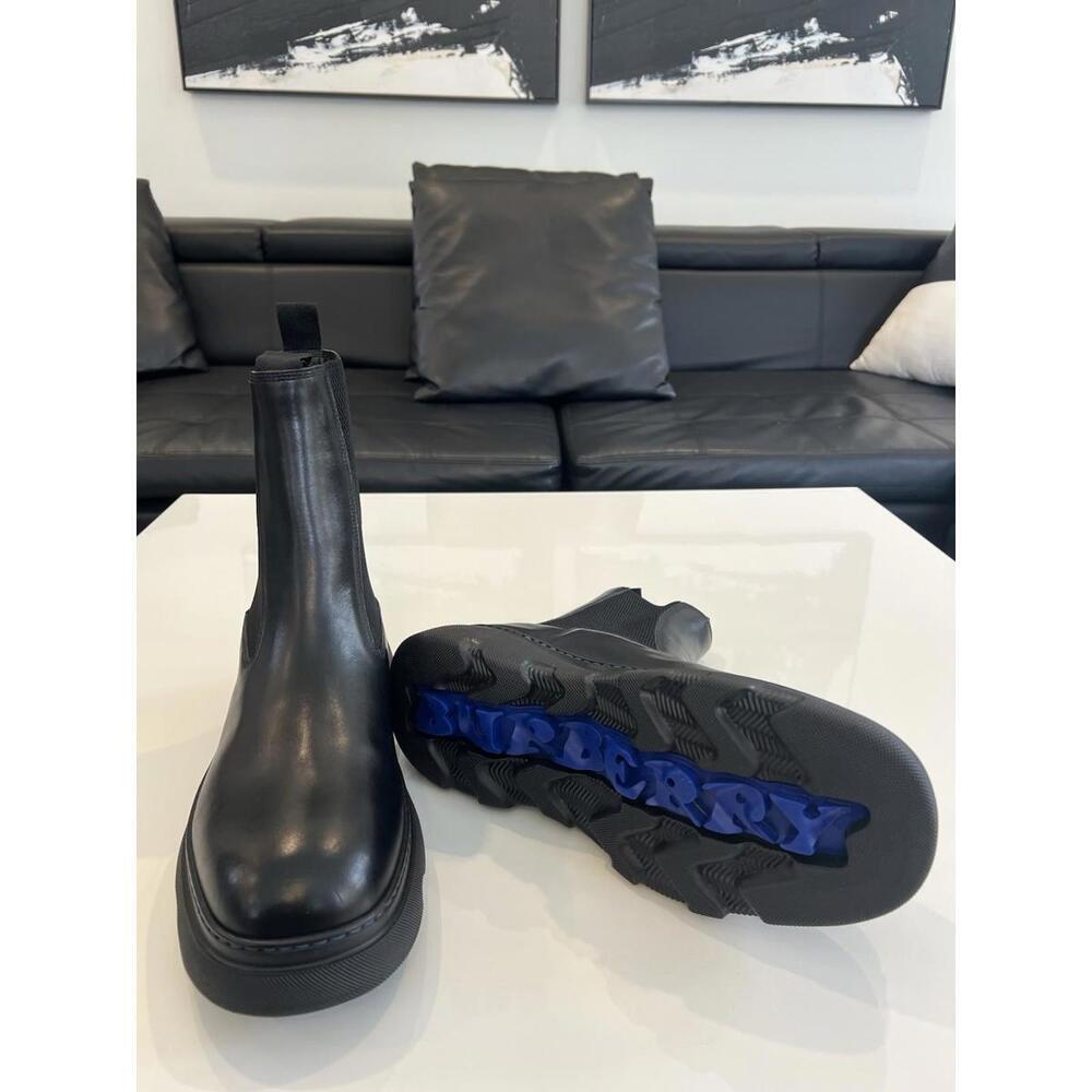 $1250 Men’s Burberry Creeper Chelsea leather boots EUR 46 /US 13 - Picture 5 of 11